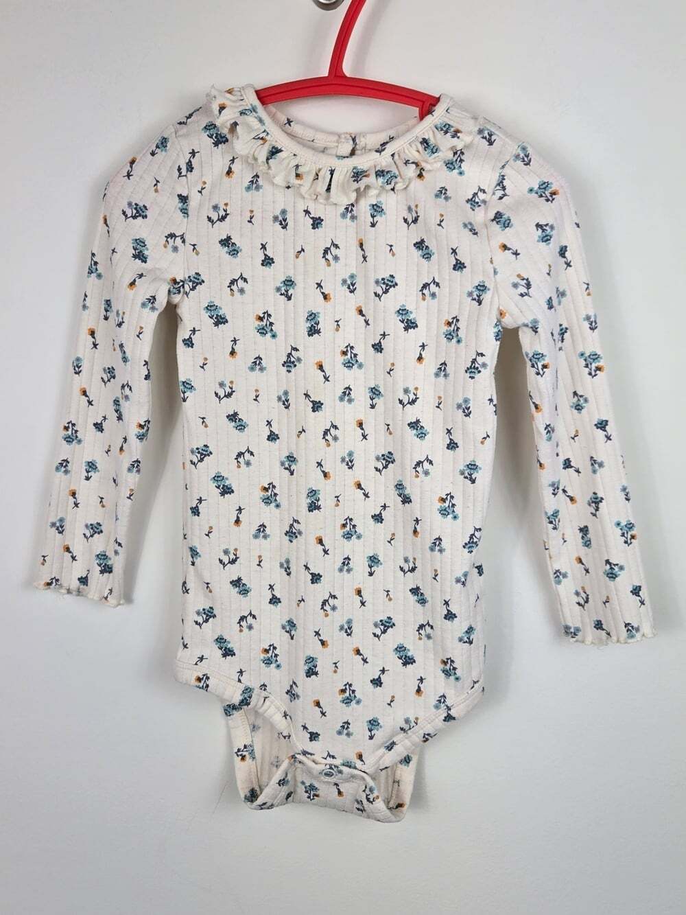 Joe Fresh Baby Floral Ribbed Long Sleeve Bodysuit 18-24 Months Cottagecore